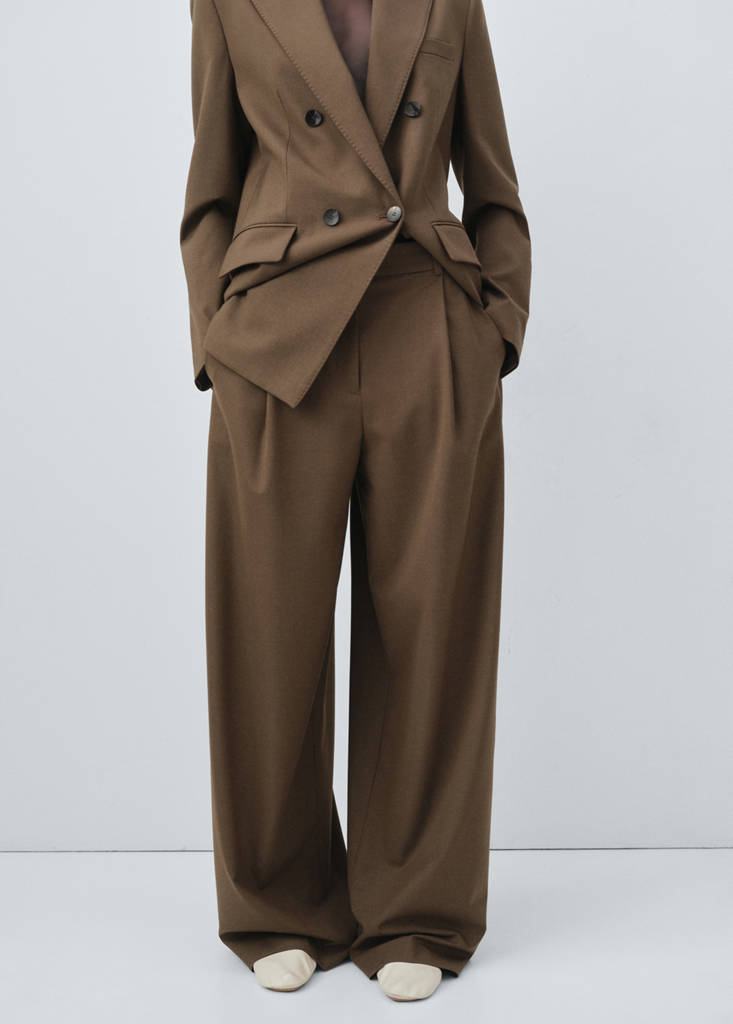 Pantalon De Costume Droit À Pinces