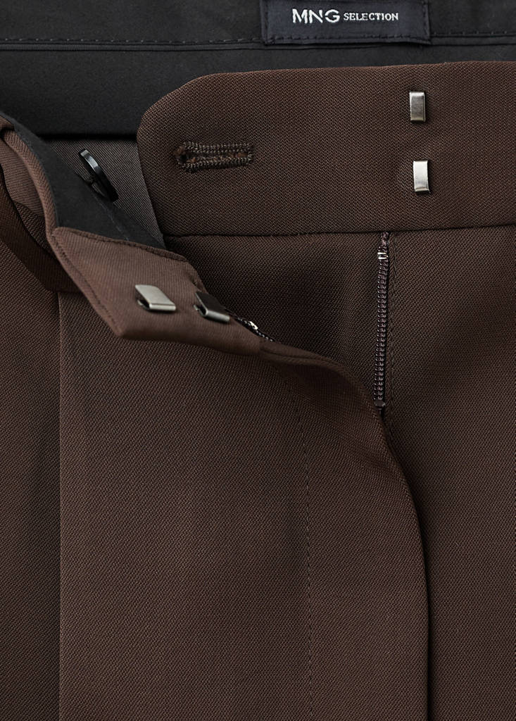 Pantalon De Costume Droit À Pinces