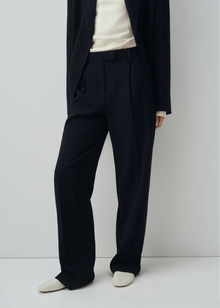 Pantalon De Costume Fines Rayures