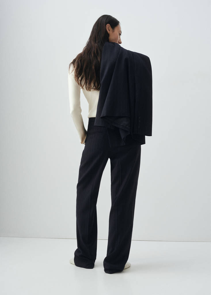 Pantalon De Costume Fines Rayures