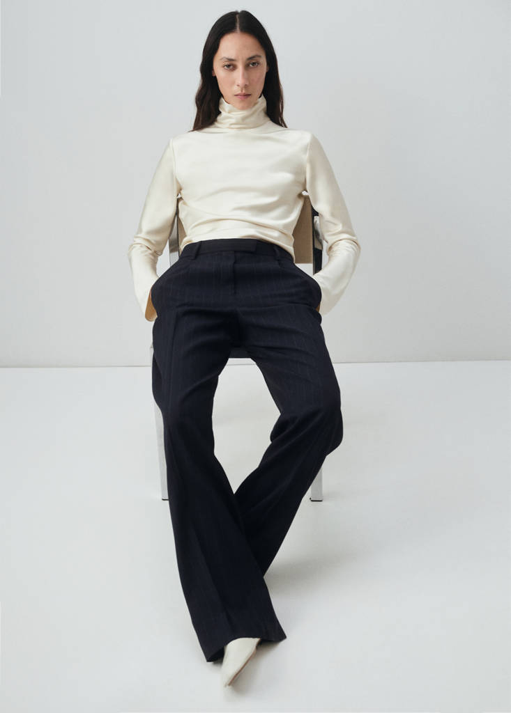 Pantalon De Costume Fines Rayures