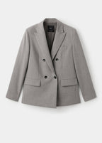 Blazer De Costume En Laine Mélangée Double Boutonnage