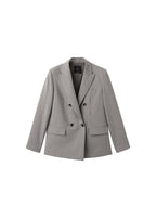 Blazer De Costume En Laine Mélangée Double Boutonnage