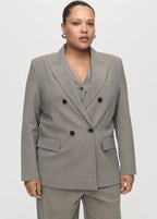 Blazer De Costume En Laine Mélangée Double Boutonnage