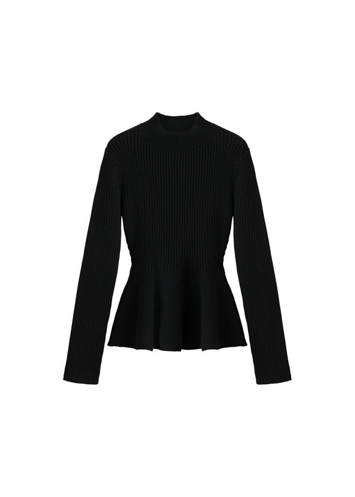 Pull Péplum Maille Côtelée