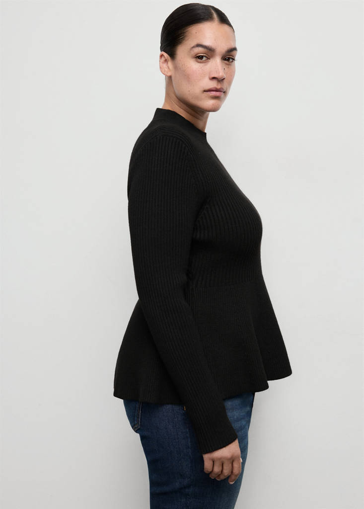 Pull Péplum Maille Côtelée