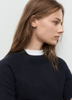 Pull Laine Mélangée Manches Courtes