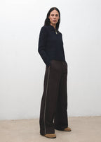 Pull En Maille Côtelée À Col Polo Et Boutons