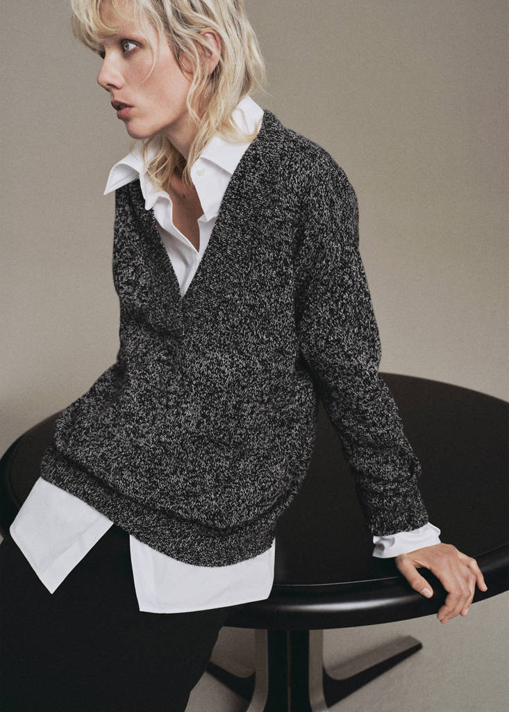 Pull Chiné À Col En V