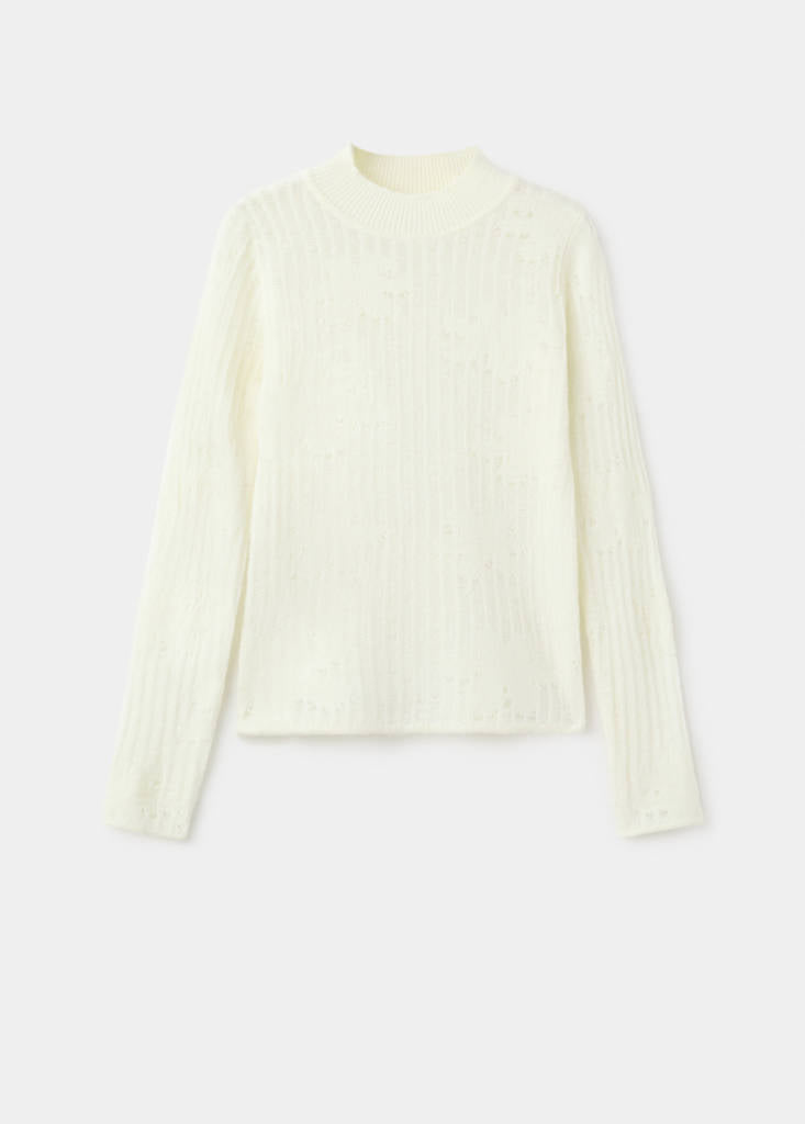 Pull Maille Ajourée À Fleurs