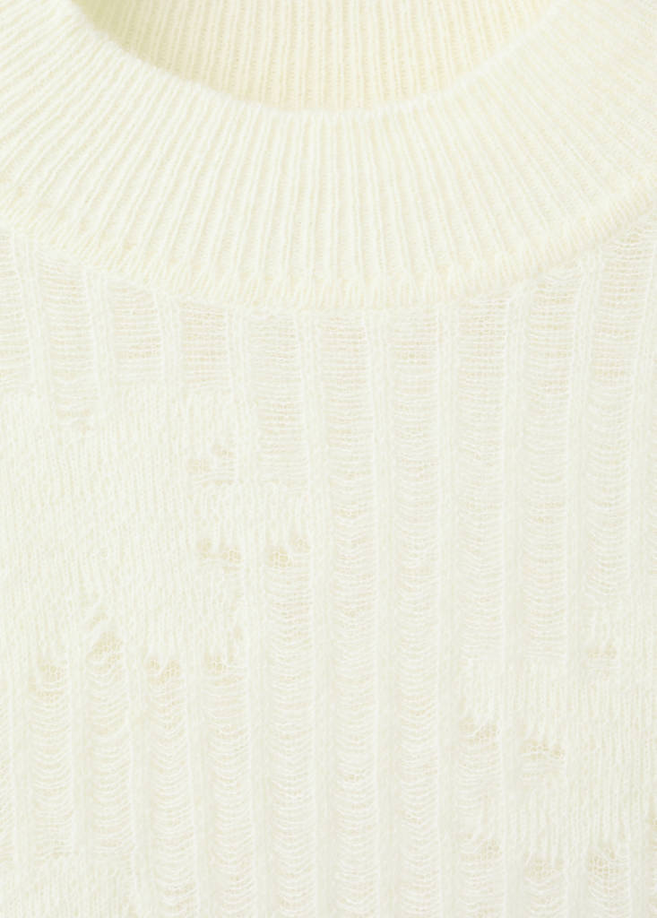 Pull Maille Ajourée À Fleurs