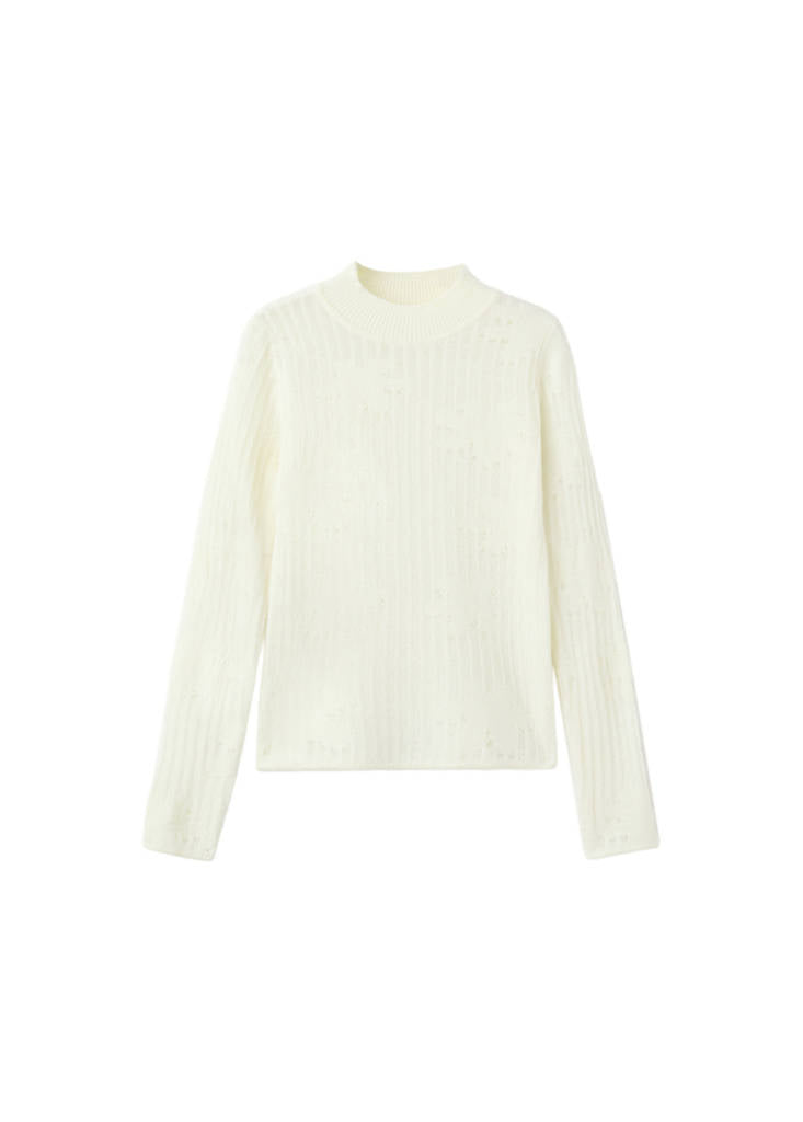 Pull Maille Ajourée À Fleurs