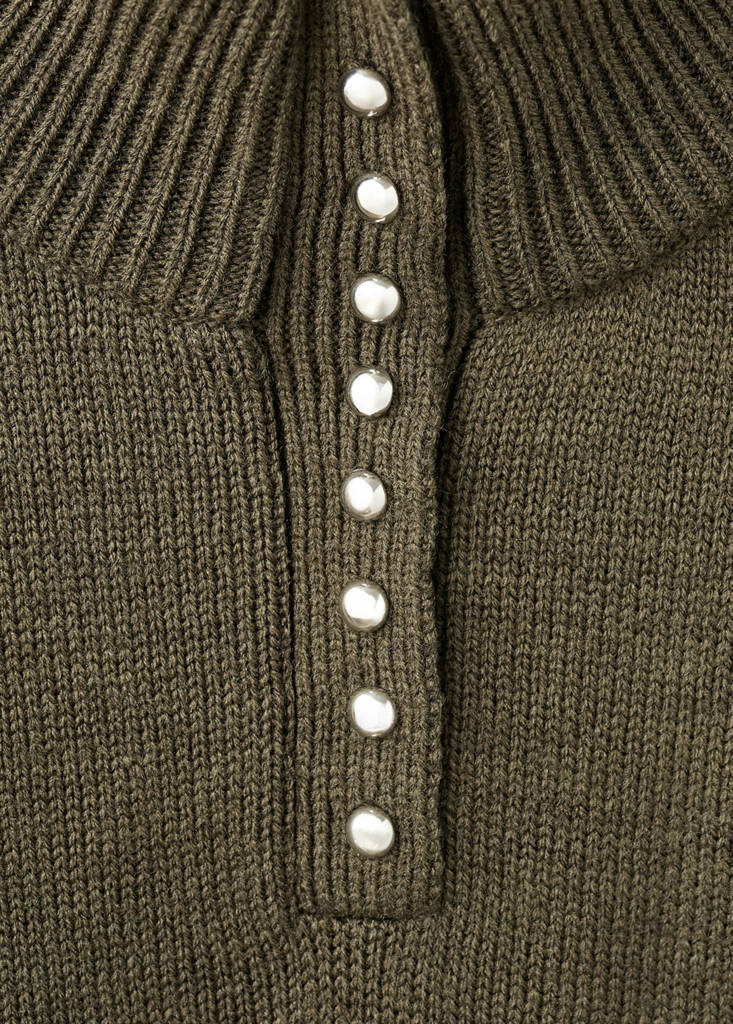 Pull Col Cheminée À Boutons