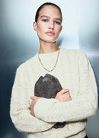 Pull En Lurex À Maille Torsadée