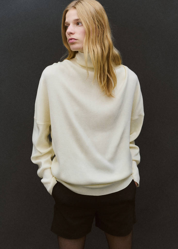 Pull Col Montant Froncé