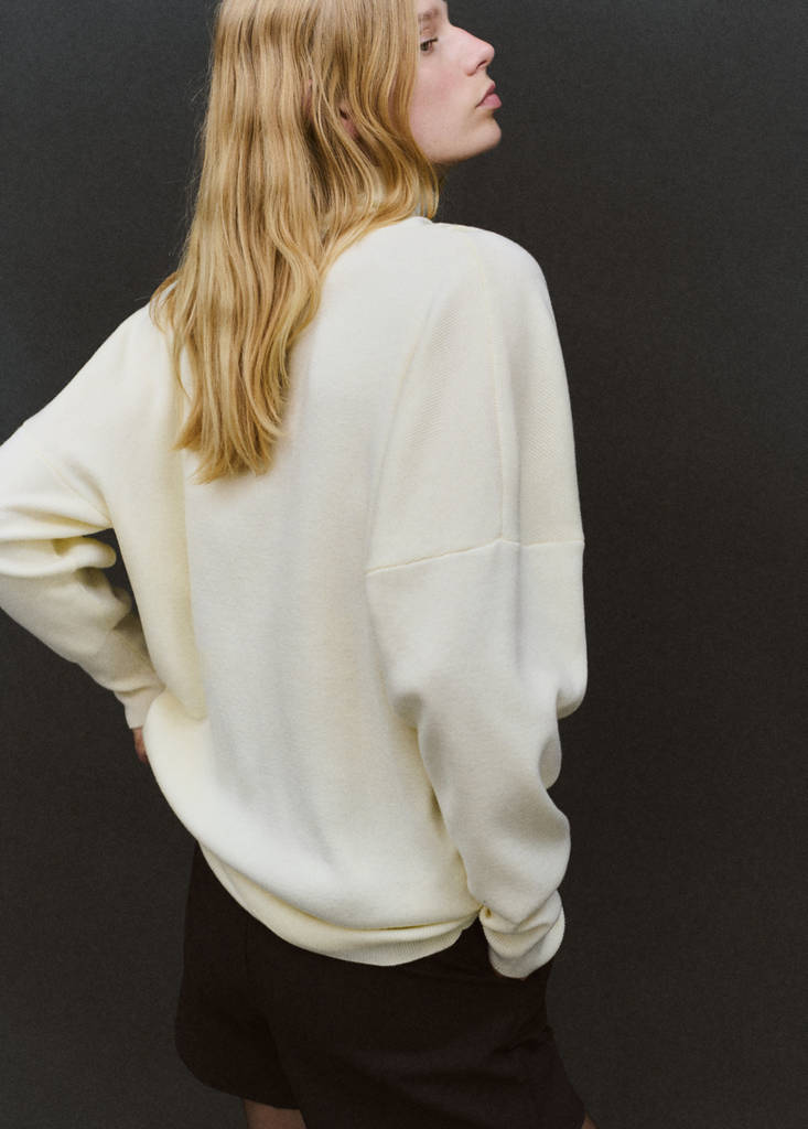 Pull Col Montant Froncé