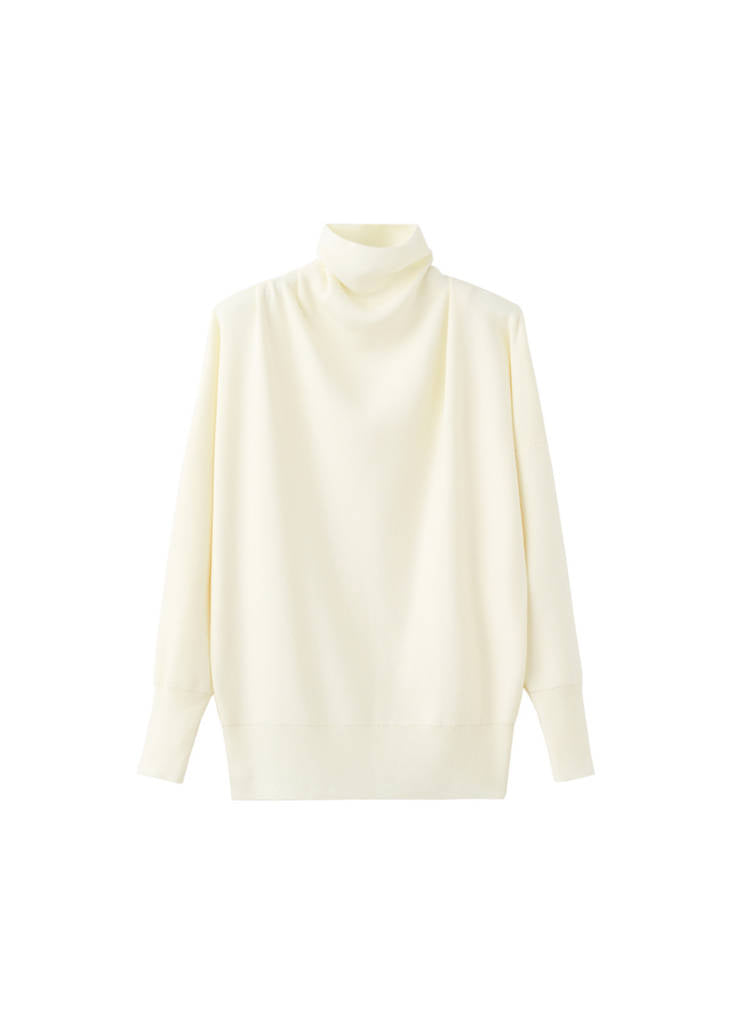 Pull Col Montant Froncé