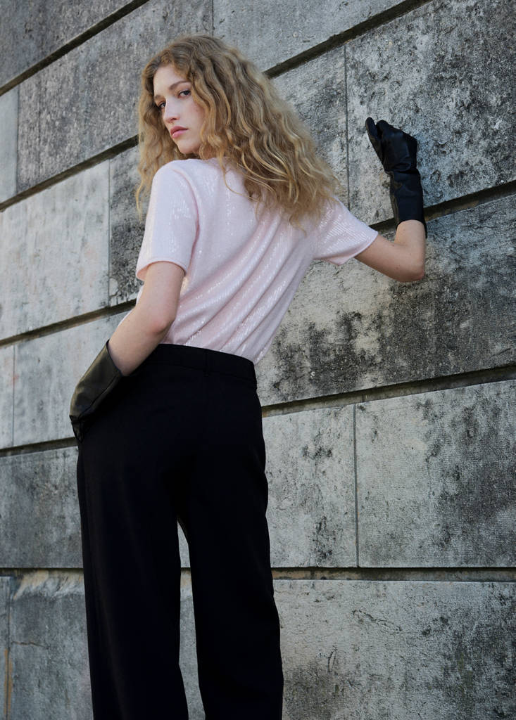 Pull Manches Courtes À Paillettes