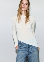 Pull Asymétrique Mélange Alpaga Et Laine