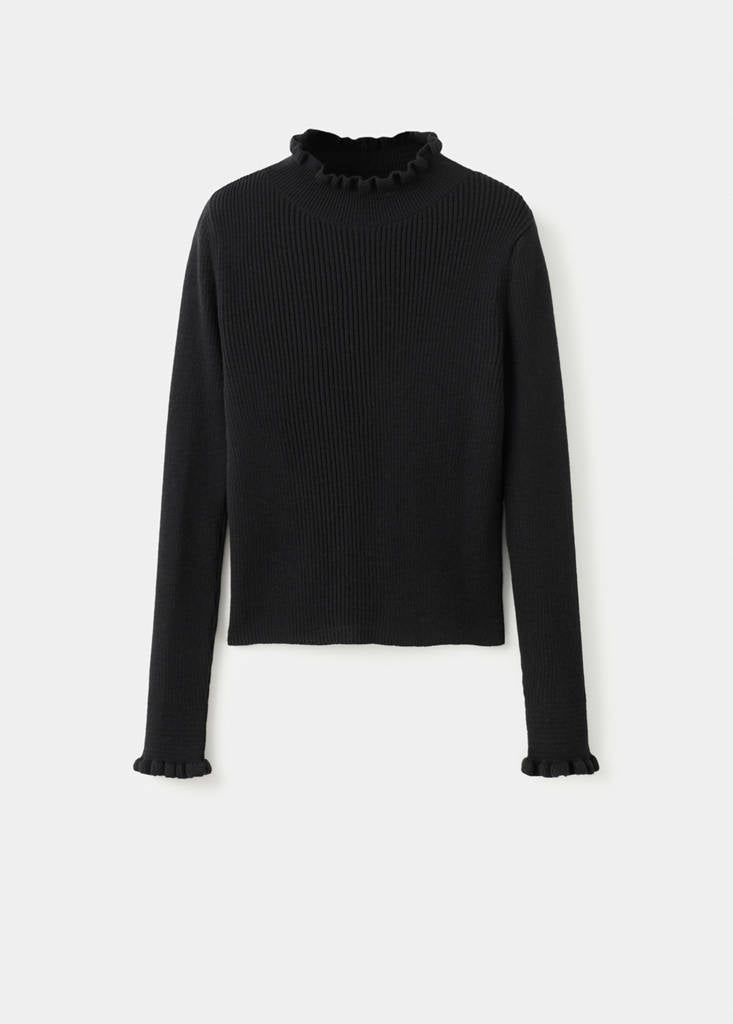 Pull Côtelé Finitions Festonnées