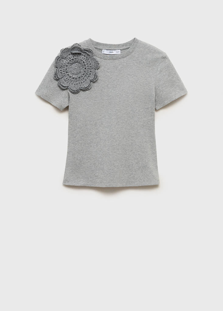 T-Shirt Coton Fleur Crochet