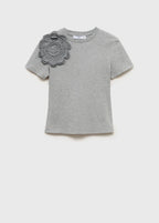 T-Shirt Coton Fleur Crochet