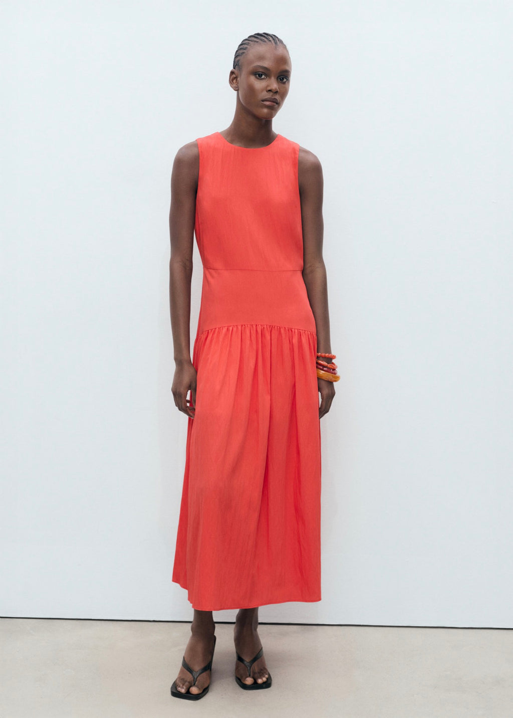 Robe Longue Ourlet Froncé