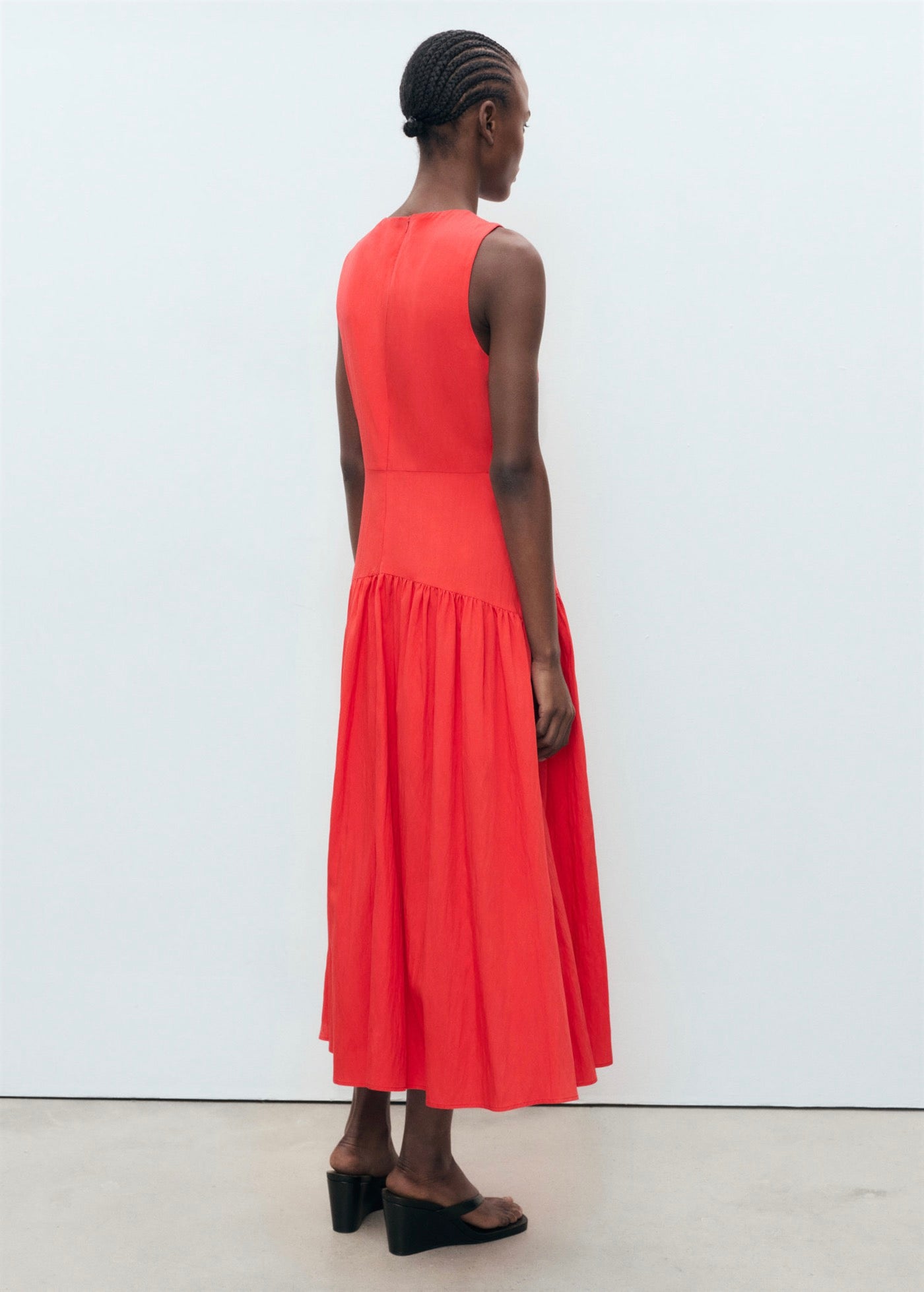 Robe Longue Ourlet Froncé