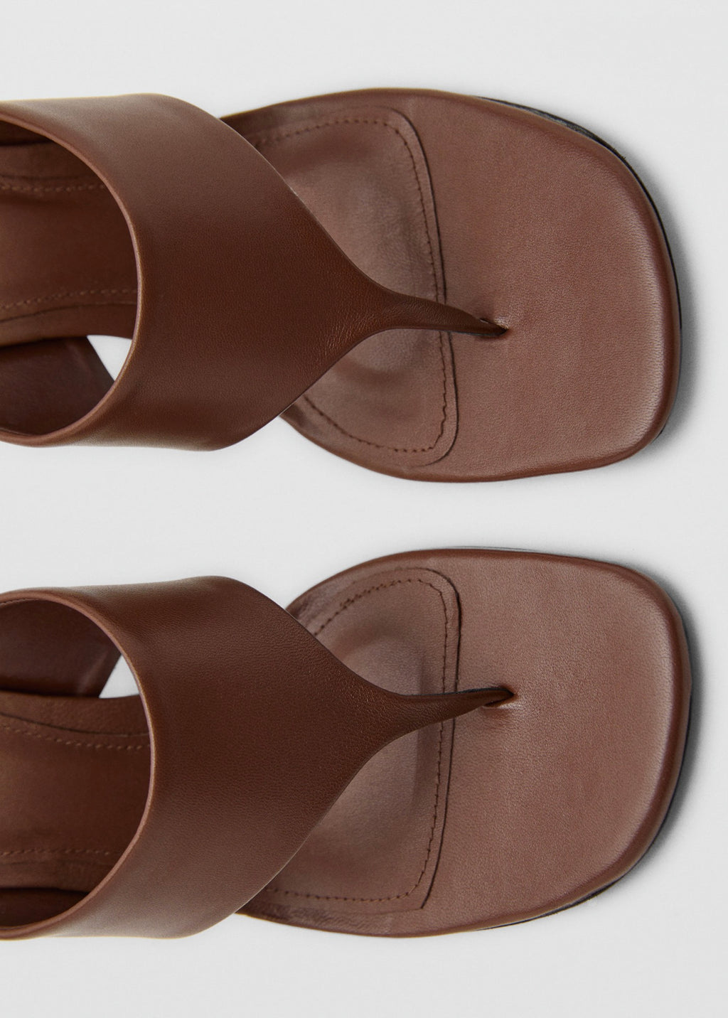 Sandales En Cuir À Talon Compensé Contrastant