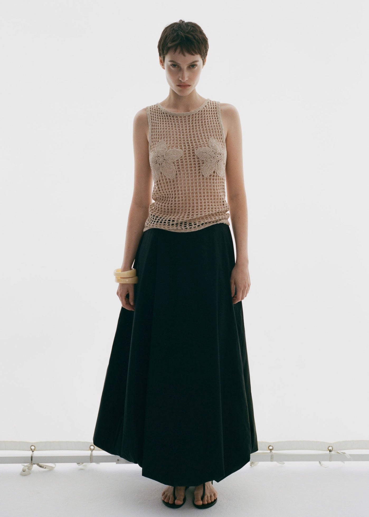 Top En Crochet Brodé À Fleurs