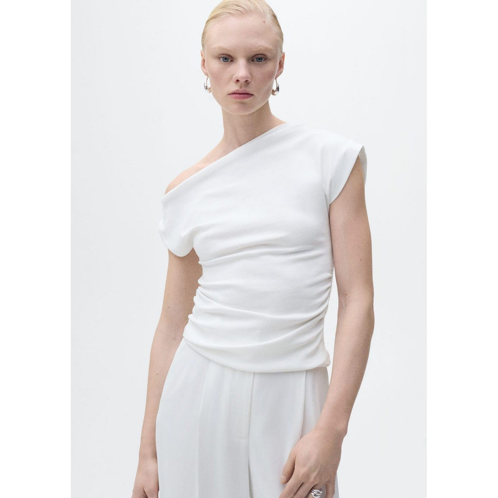 Haut Coton Col Asymétrique