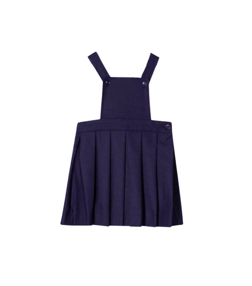 Bonpoint - Robe-Salopette En Laine Plissée Bleu Marine - 3 Ans