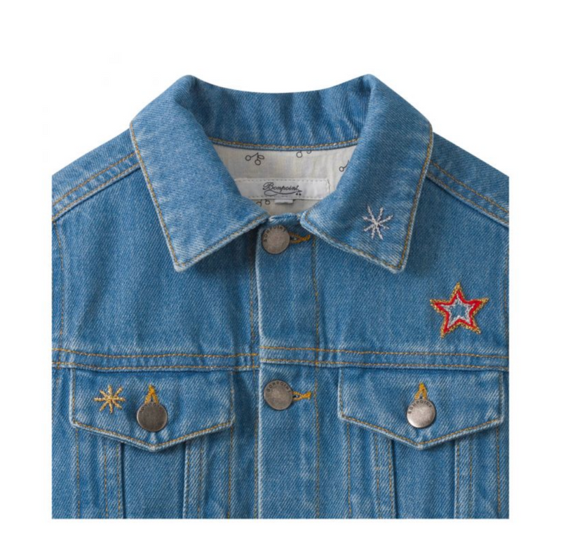 Bonpoint X Csao - Veste En Denim Avec Broderies Fantaisies - 8 Ans