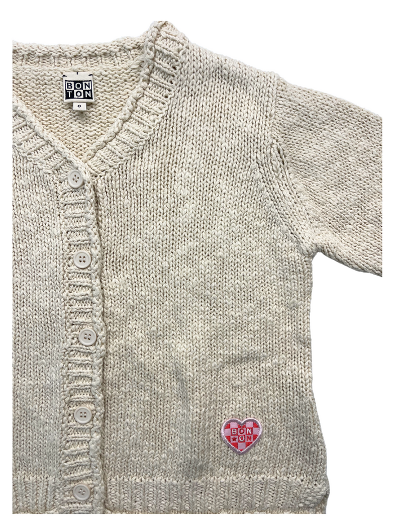 Bonton - Cardigan Beige À Boutons - 8 Ans