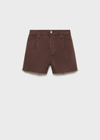 Short En Jean Bas Effiloché Pinces