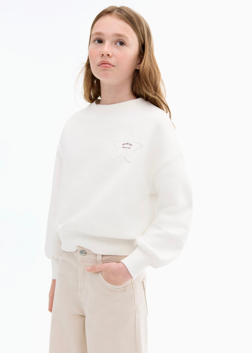 Sudadera Patch Blanco Roto - Niña
