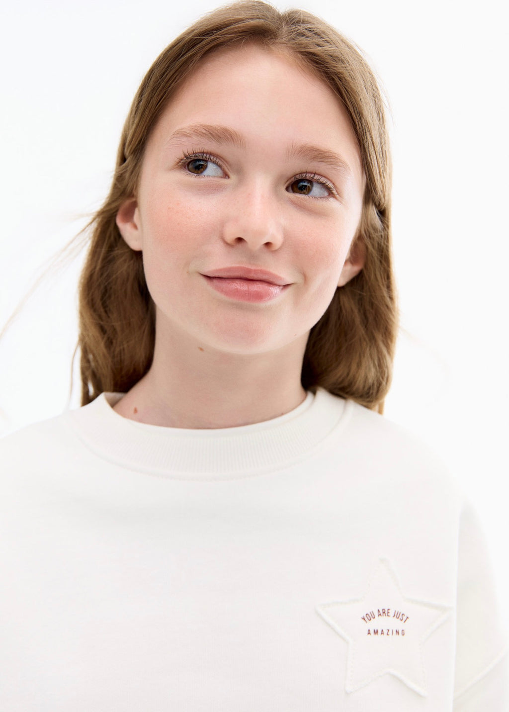 Sudadera Patch Blanco Roto - Niña