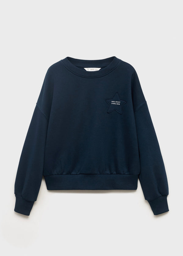 Patch Navy Blue Sweatshirt - Girl
