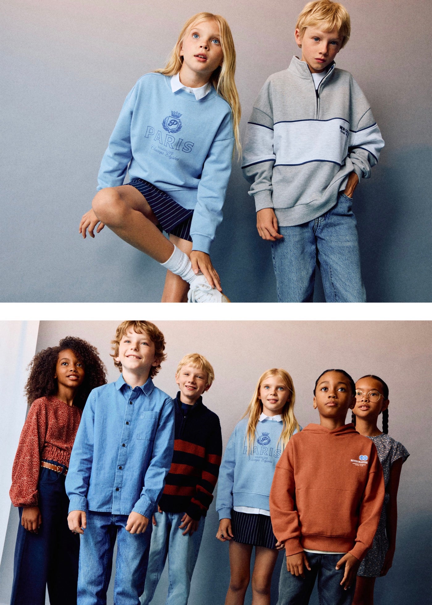 Sweat Paris Bleu Ciel - Fille