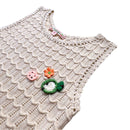 Bonpoint - T-Shirt Crème En Crochet Avec Détails - 6 Ans