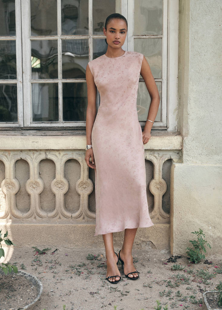 Robe Jacquard Fleurie Satinée
