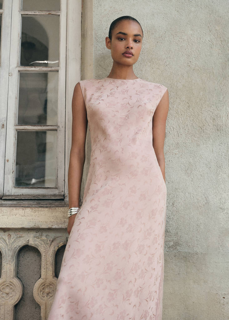 Robe Jacquard Fleurie Satinée