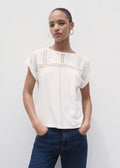 T-Shirt Coton Détails Ajourés