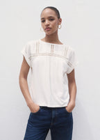 T-Shirt Coton Détails Ajourés