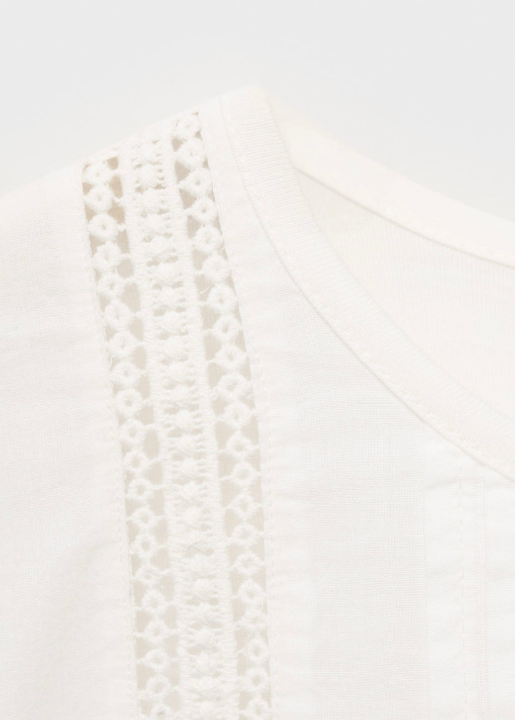 T-Shirt Coton Détails Ajourés
