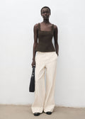 Pantalon Denim Large Coutures