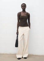 Pantalon Denim Large Coutures