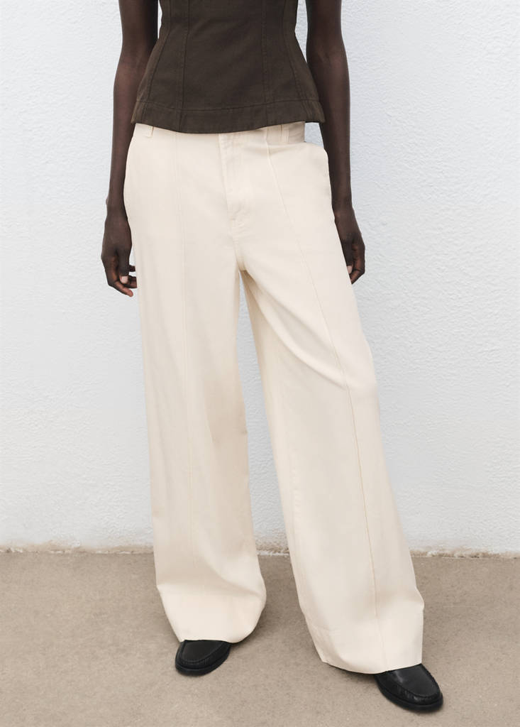 Pantalon Denim Large Coutures