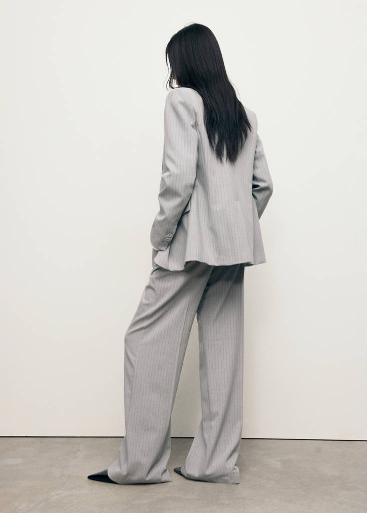 Pantalon De Costume Fines Rayures