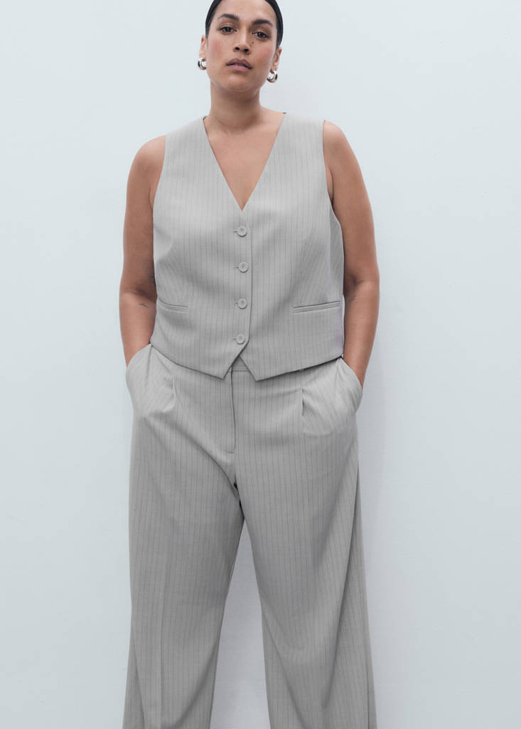 Pantalon De Costume Fines Rayures